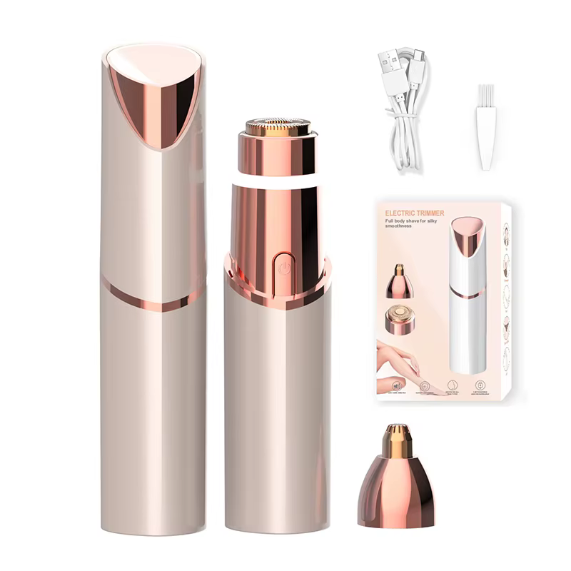2025 nouvelle épilateur visage épilation rouge à lèvres rasoir USB électrique rasoir de sourcils fem