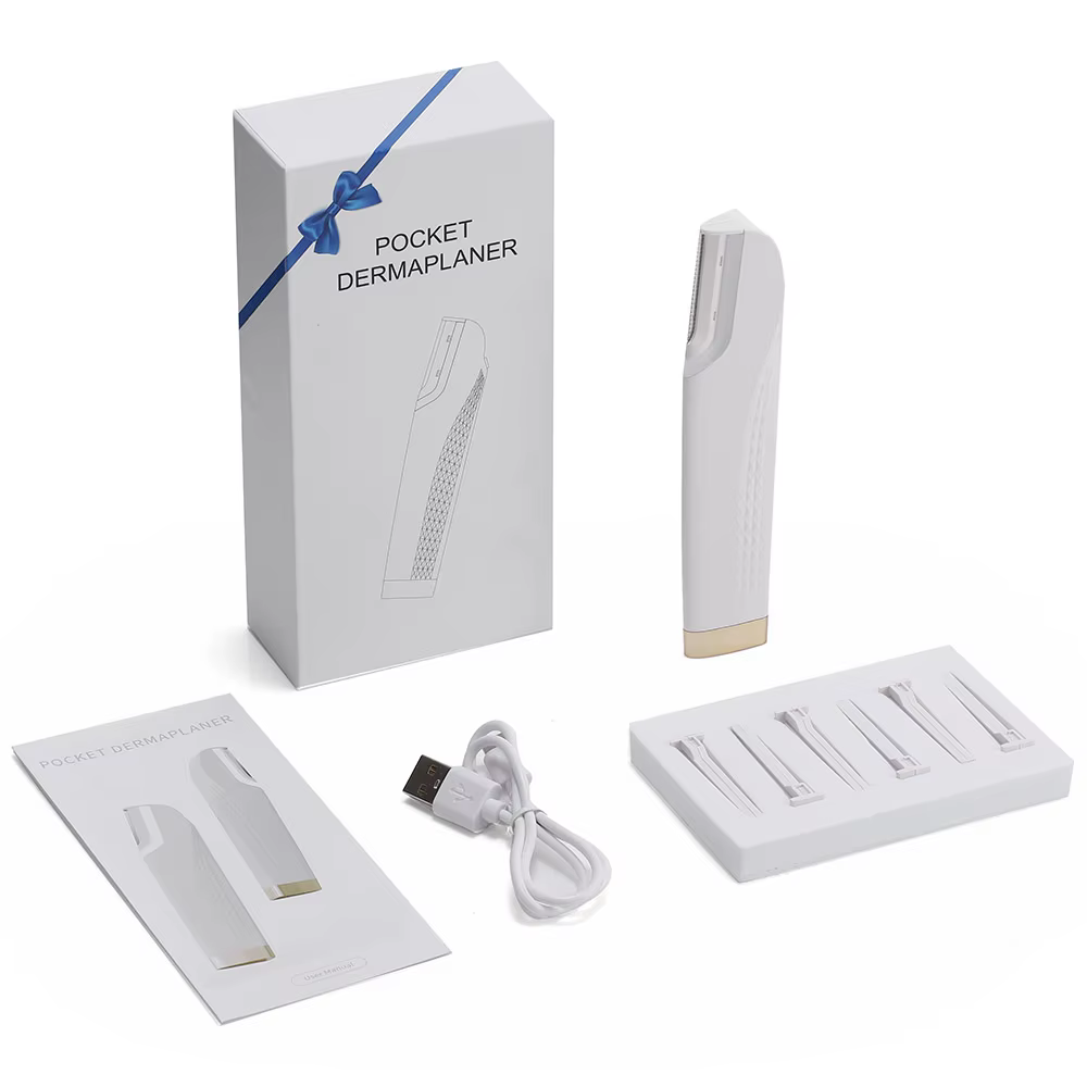 Rasoir dermaplaning sonique pour femme, exfoliant du visage, dissolvant de poils et de peluches, ton