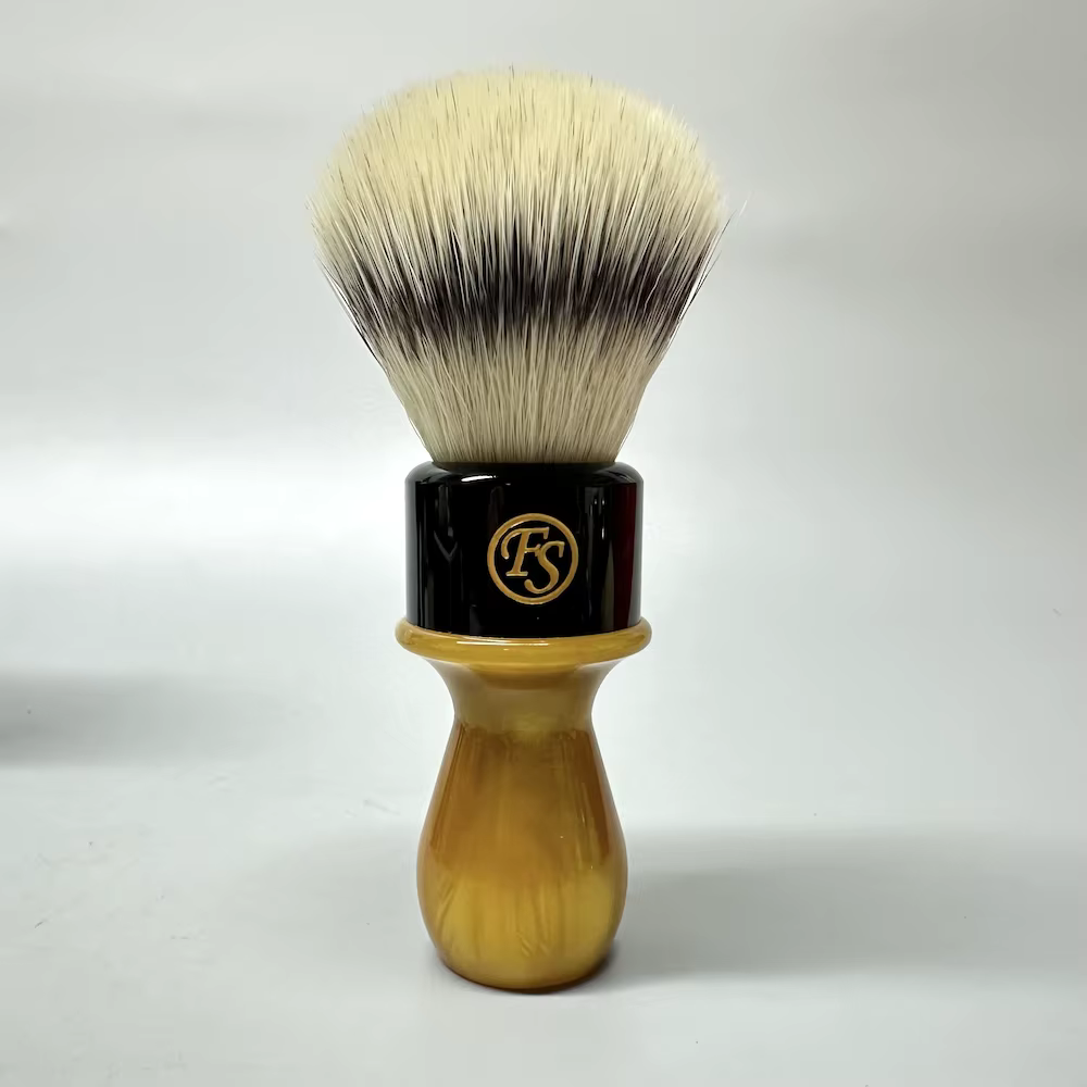 Pinceau à raser en poils synthétiques FS-24mm G9, 4 options, manche série Flow Gold, partenaire pour
