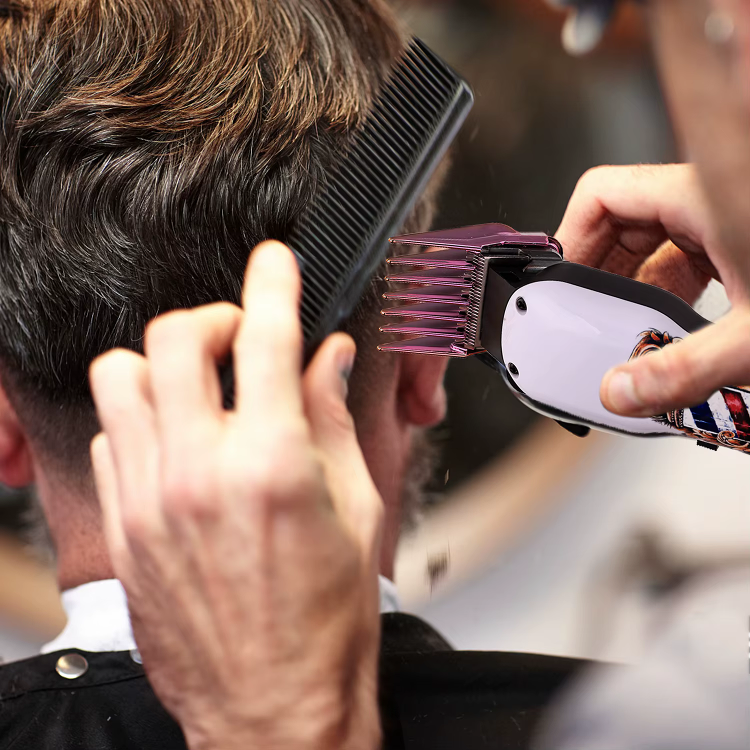 Ensemble de 10 pièces pour Salon de coiffure, galvanoplastie, limite de coupe de cheveux, peigne de 