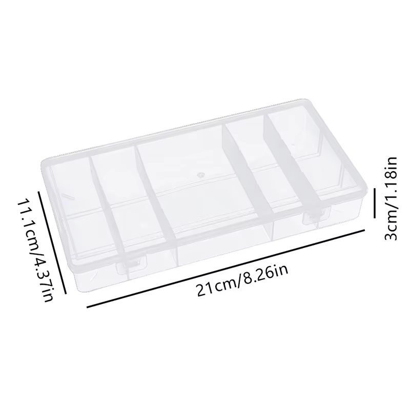 Organisateur d'outils d'extension de cils Vertical à 5 grilles, rectangulaire Transparent avec couve