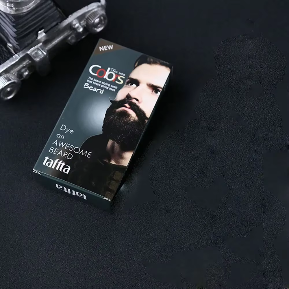 Crème Teinte Noire pour Barbe pour Homme, Moustache Semi-Permanente, Outil de Modélisation, Colorati