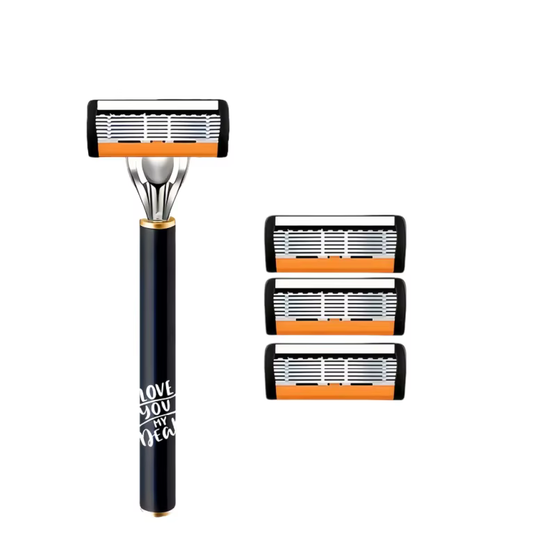 Rasoir manuel à 6 lames pour hommes, rasoir de voyage Portable pour épilation du visage, de la barbe