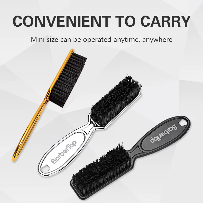 Brosse de nettoyage de cheveux douce, manche en plastique, plumeau de cou rétro pour Salon de coiffu