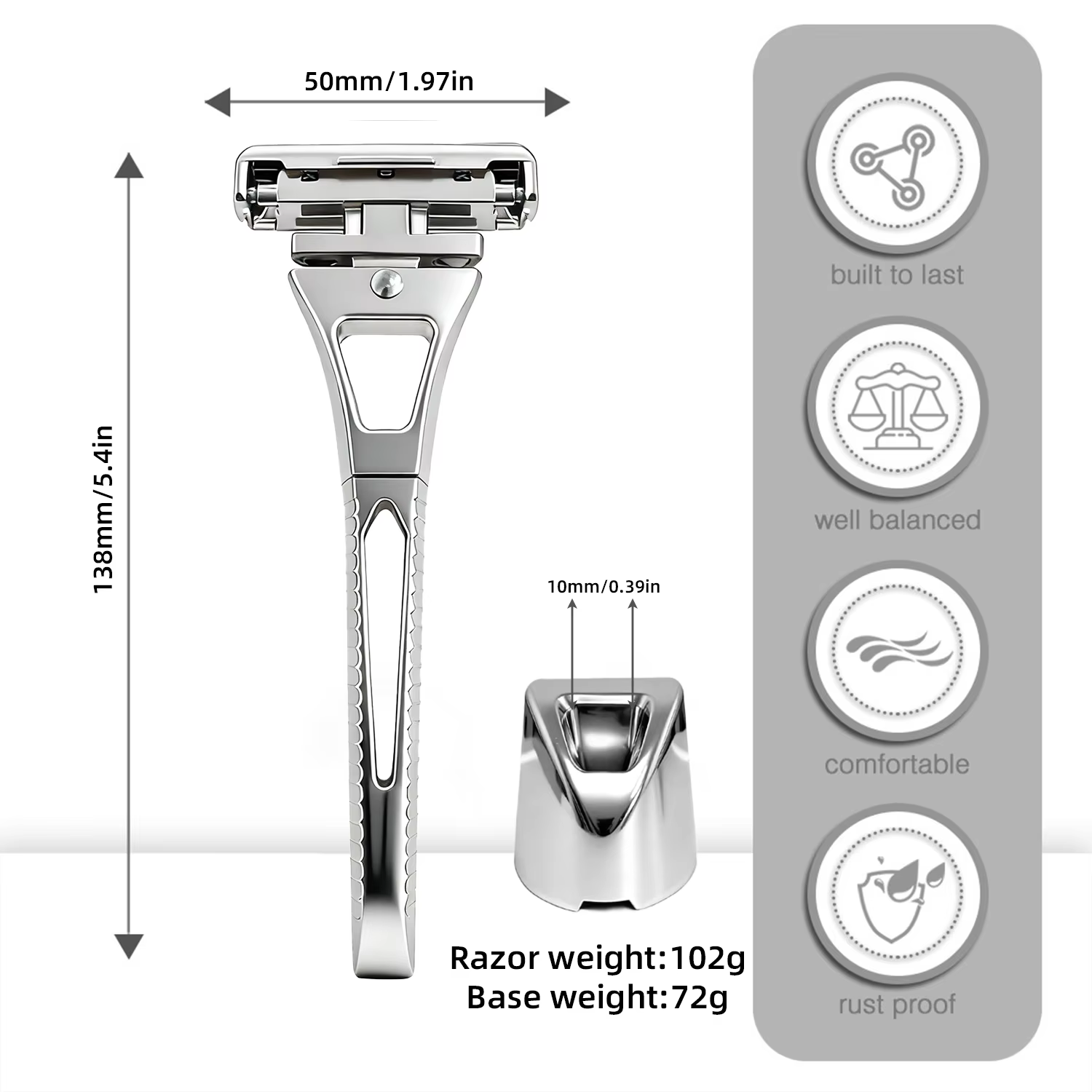 Whityle 24TS Glide Pro 4D Super acier inoxydable rasoir 4 Haft lame Kit de rasoir de sécurité pour h