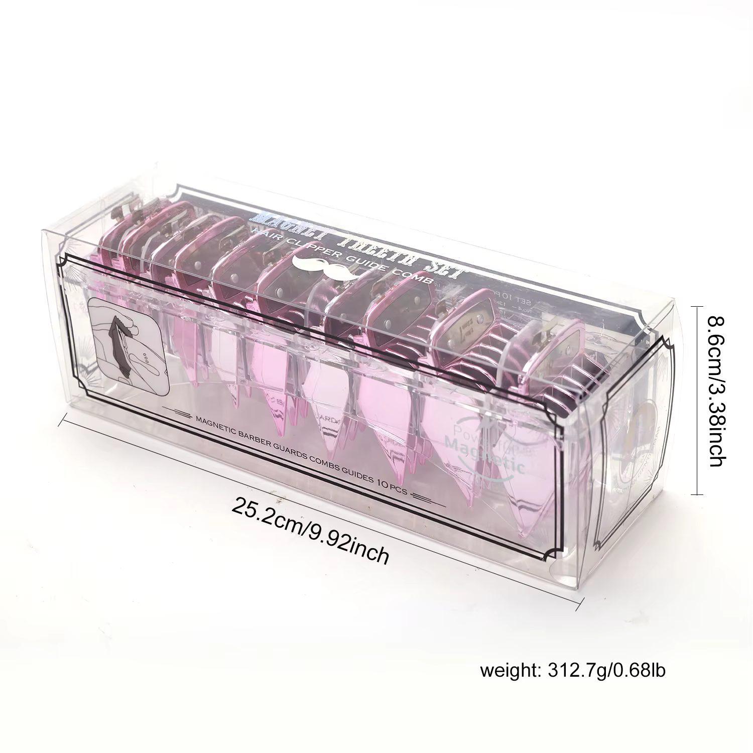 Ensemble de 10 pièces pour Salon de coiffure, galvanoplastie, limite de coupe de cheveux, peigne de 