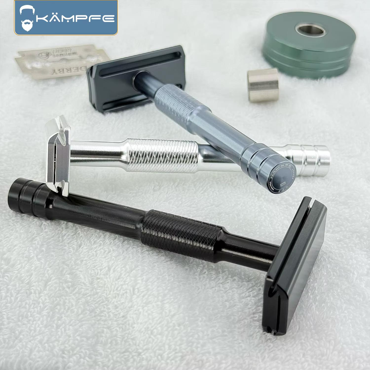 KAMPFE A99 Attack 30 ° Rasoir de sécurité double face en alliage d'aluminium gravé CNC à angle de