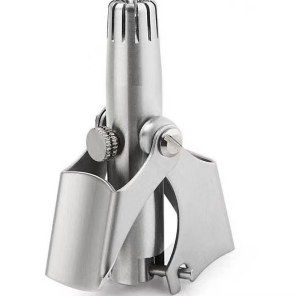 Tondeuse manuelle pour poils du nez en acier inoxydable, outil de toilettage des poils nasaux lavabl