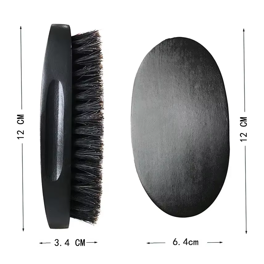Brosse à barbe professionnelle en poils de sanglier pour hommes, brosse à raser en bois, moustache, 