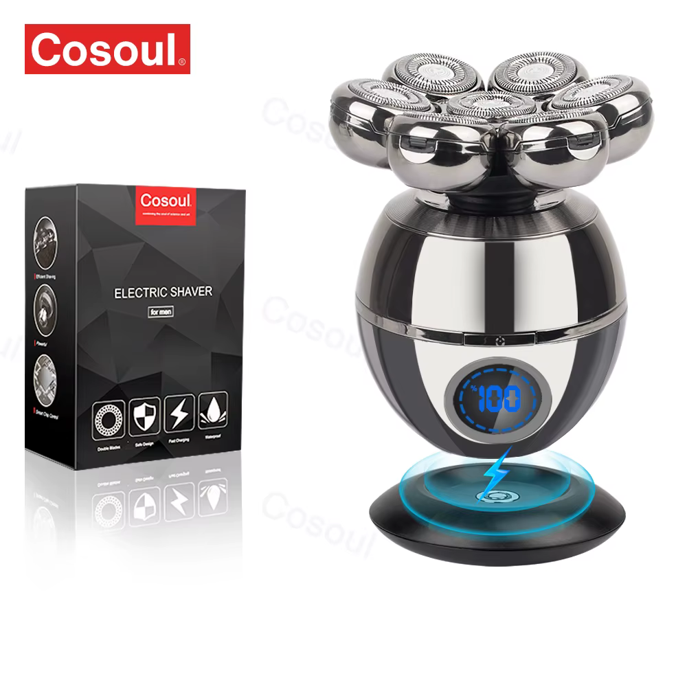 Rasoir pour homme Rasoir électrique 5 en 1 Rasoir à tête chauve Tondeuse à cheveux pour homme chauve