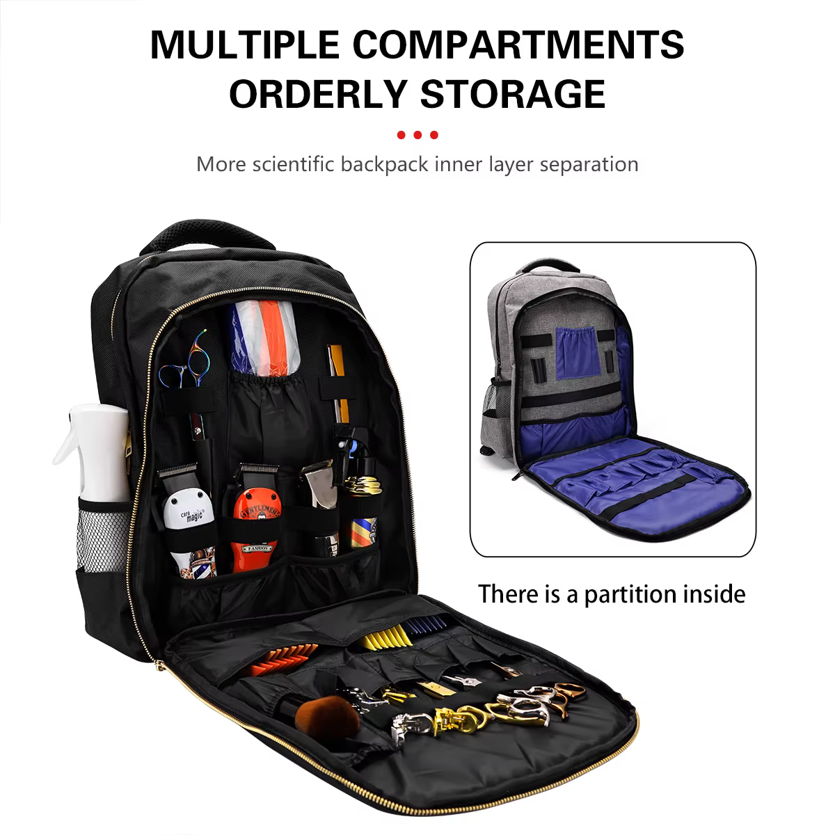 Coiffeur multifonctionnel barbier sac à dos sacs de rangement outil de coiffure paquet de rangement 