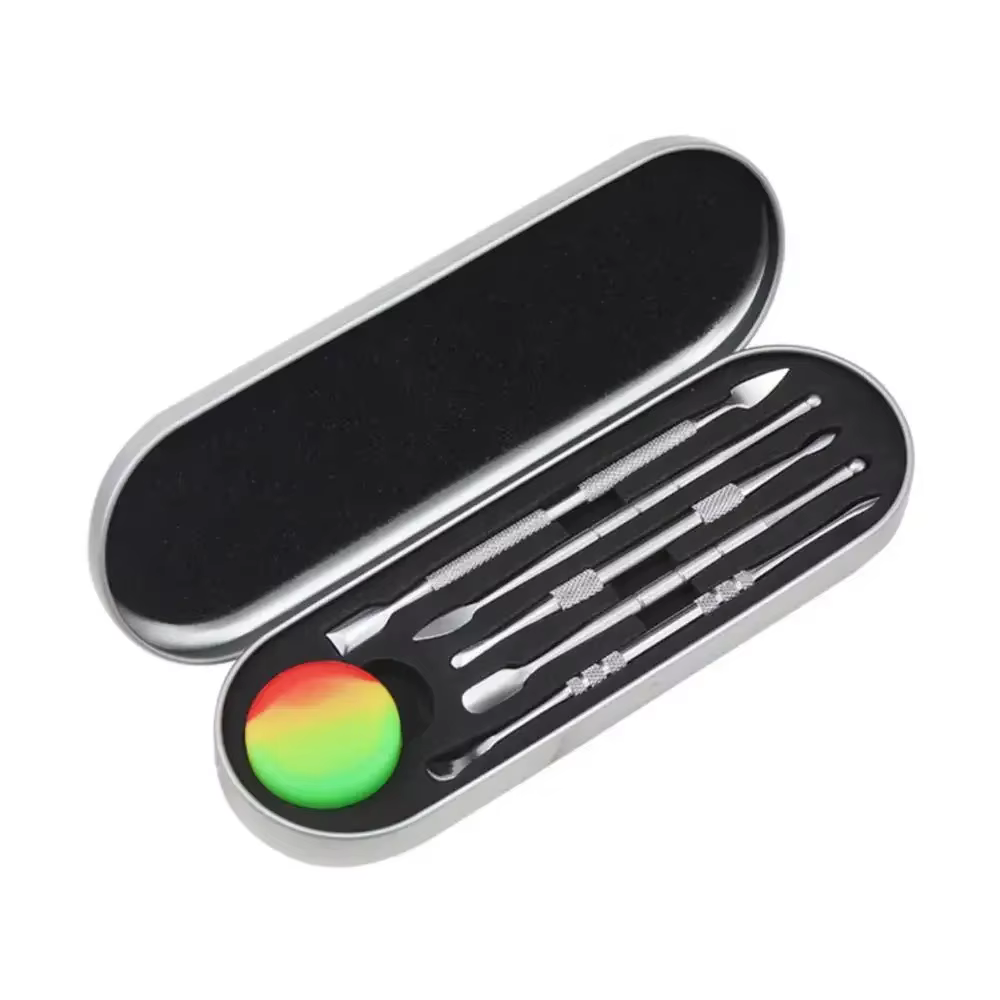 WEPUFF cuillère à cire d'huile en acier inoxydable accessoires de cigarettes Double face en acier in
