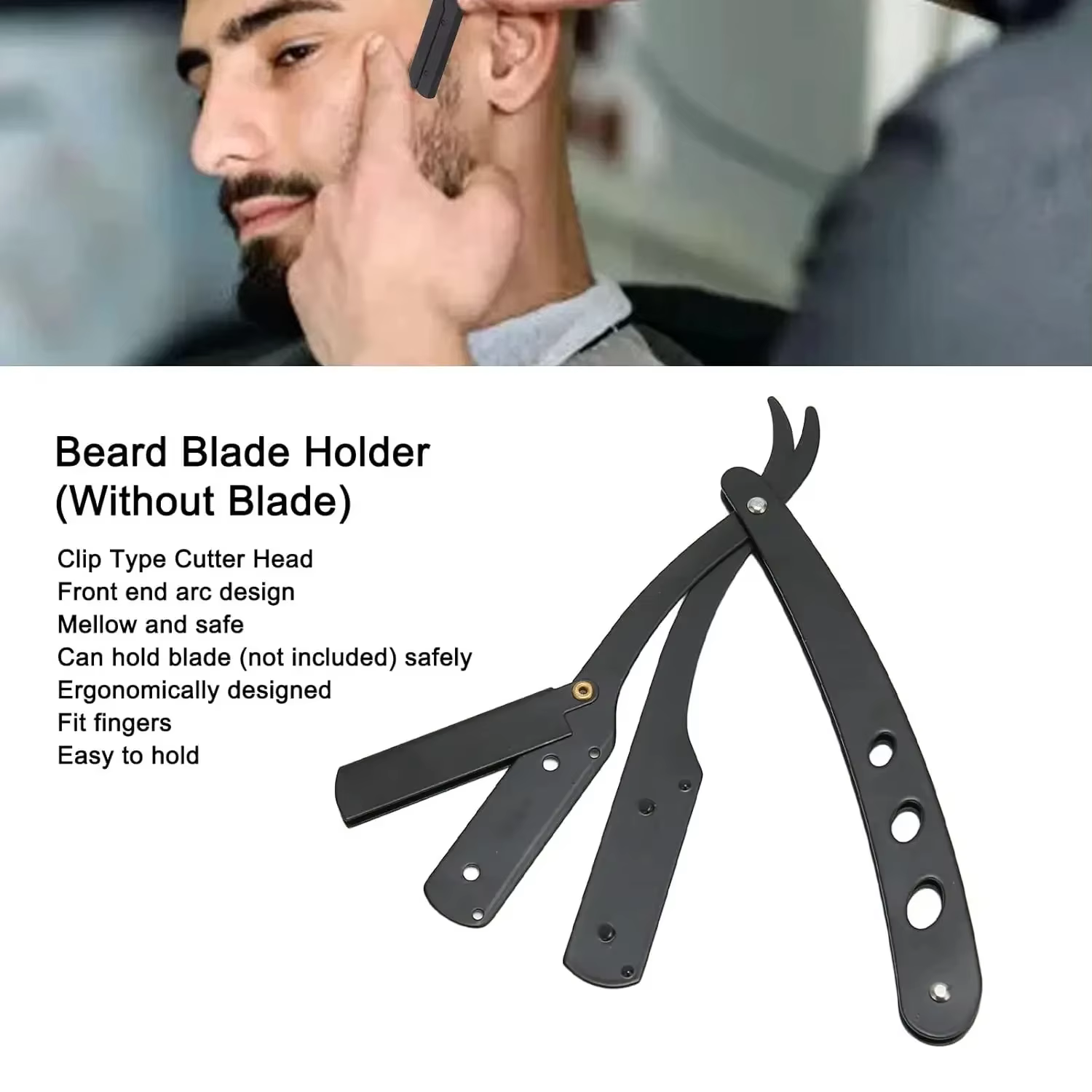 Lame de rasoir en acier inoxydable pour hommes, rasoir manuel classique pour rasage humide, lame rem