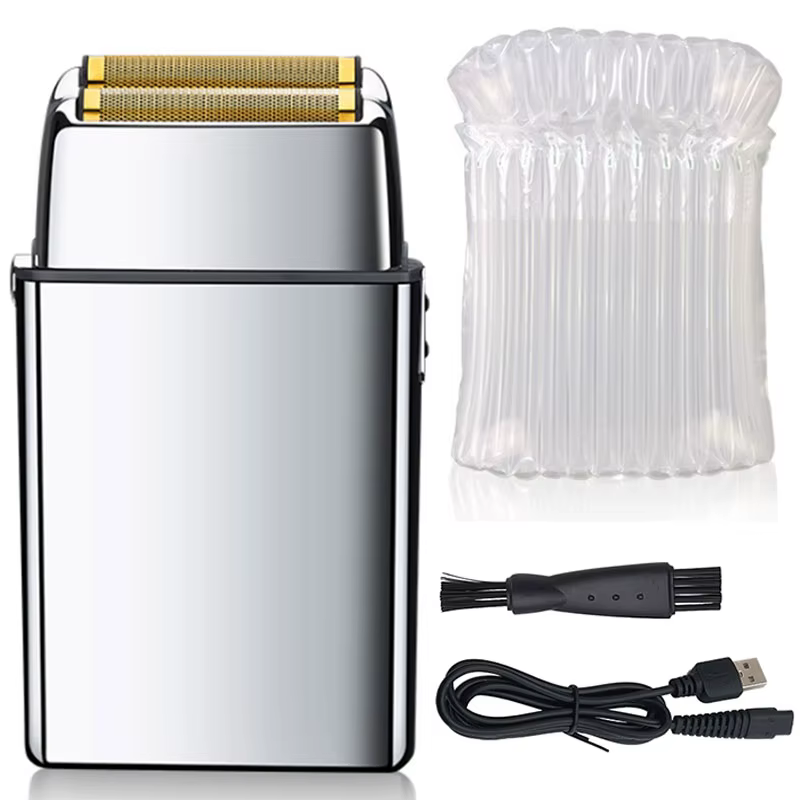 Rasoir électrique sans fil en métal pour hommes, barbier, cheveux, barbe, Rechargeable, tête chauve,