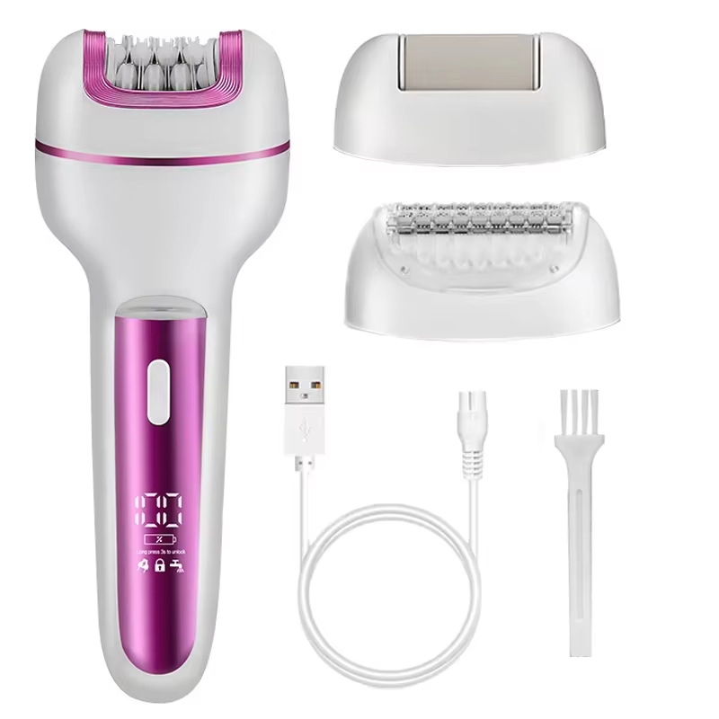 Épilateur Électrique Rechargeable 3 en 1 pour Femme, Épilation du Visage et du Corps, Bikini, Jambes