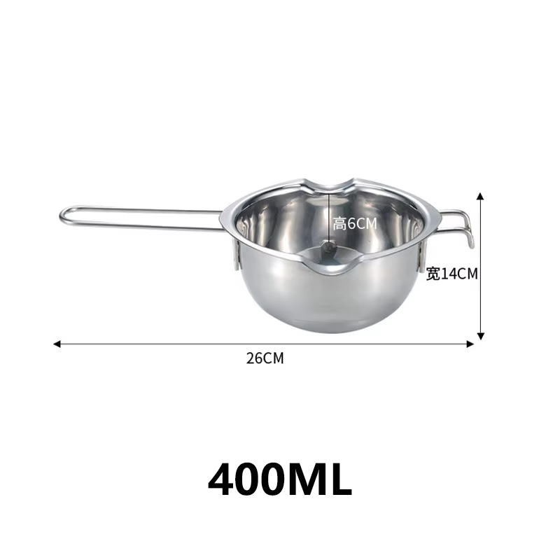 Pot de fusion de cire en acier inoxydable, bougie parfumée à Long manche, savon au beurre de chocola