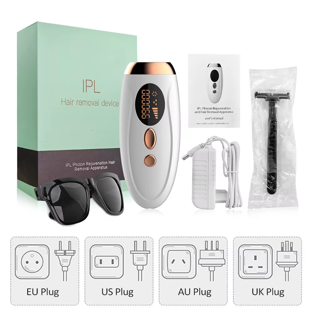 Épilateur laser indolore pour femme, corps, jambe, maillot, ati elles, 999999 flashs, en continu, IP