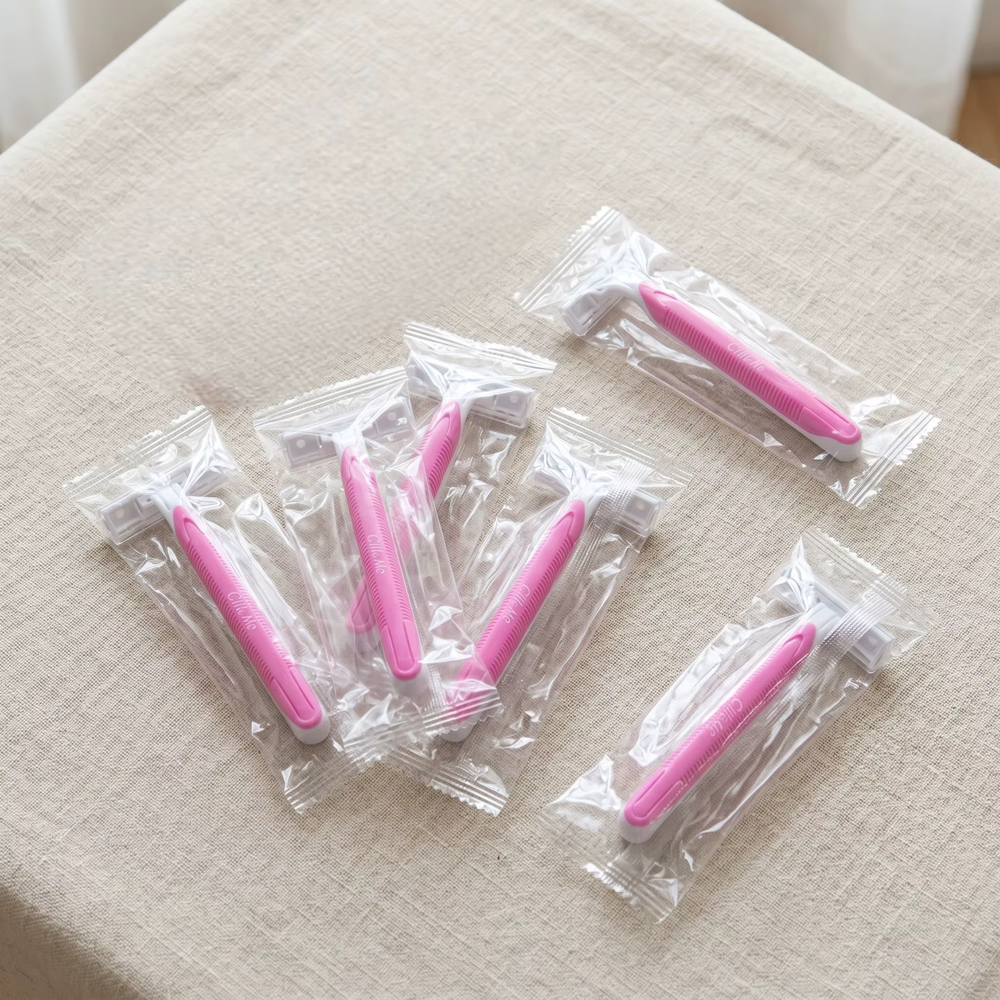 Rasoirs jetables pour femmes, 6/12 pièces, rasoir à trois lames, en acier inoxydable rose, rasoirs j