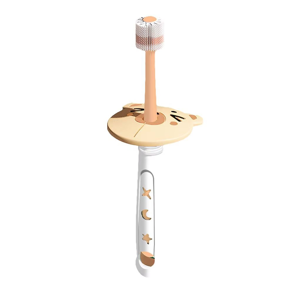 Poignée pour enfants nettoyage en profondeur soins des dents 360 degrés brosse à dents en Silicone b