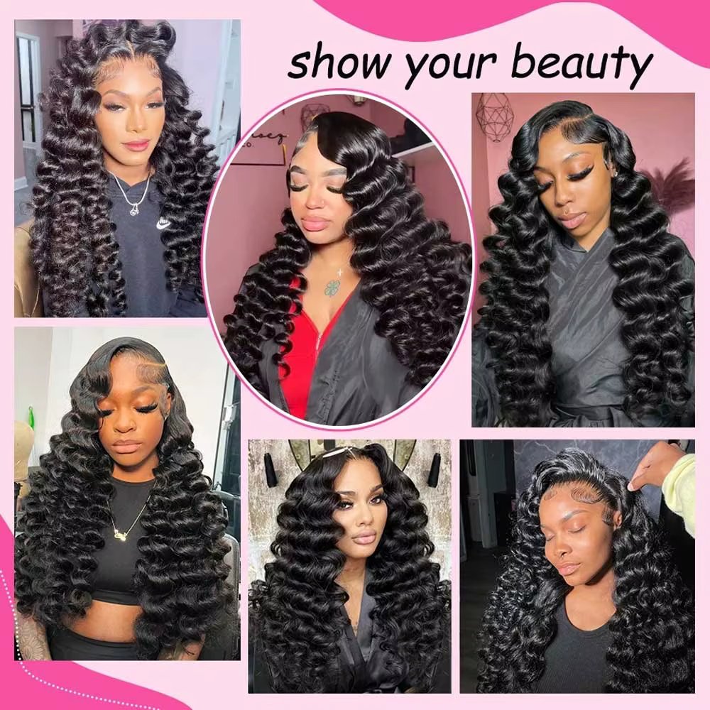 42 40 pouces cheveux humains 13x6 13x4 HD dentelle frontale perruque sans colle lâche vague profonde
