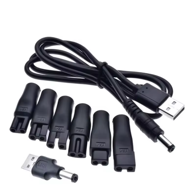 Tondeuses à cheveux électriques, rasoir électrique, machine à raser, câble d'alimentation, adaptateu