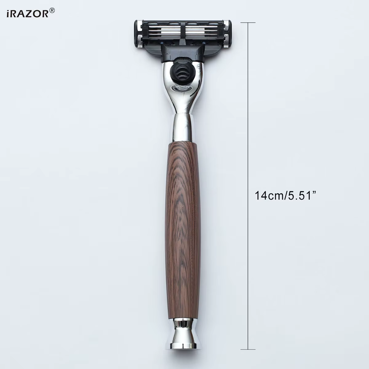Rasoir classique iRAZOR à grain de bois, rasoir manuel compatible Mach 3 à 3 lames pour hommes, outi