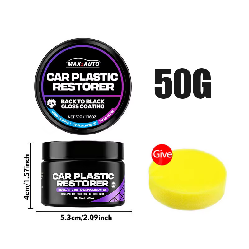 Rénovateur Plastique Voiture Effet Noir Brillant – Agent de Nettoyage et Rénovation pour Intérieur C