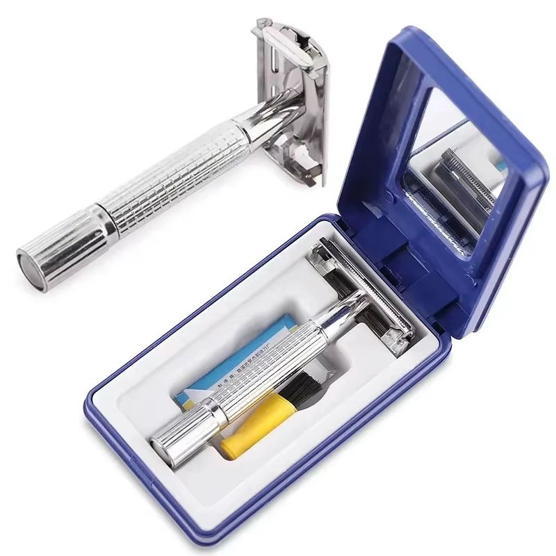 Ensemble de rasoirs classiques traditionnels à double tranchant pour hommes, rasoir de sécurité pour