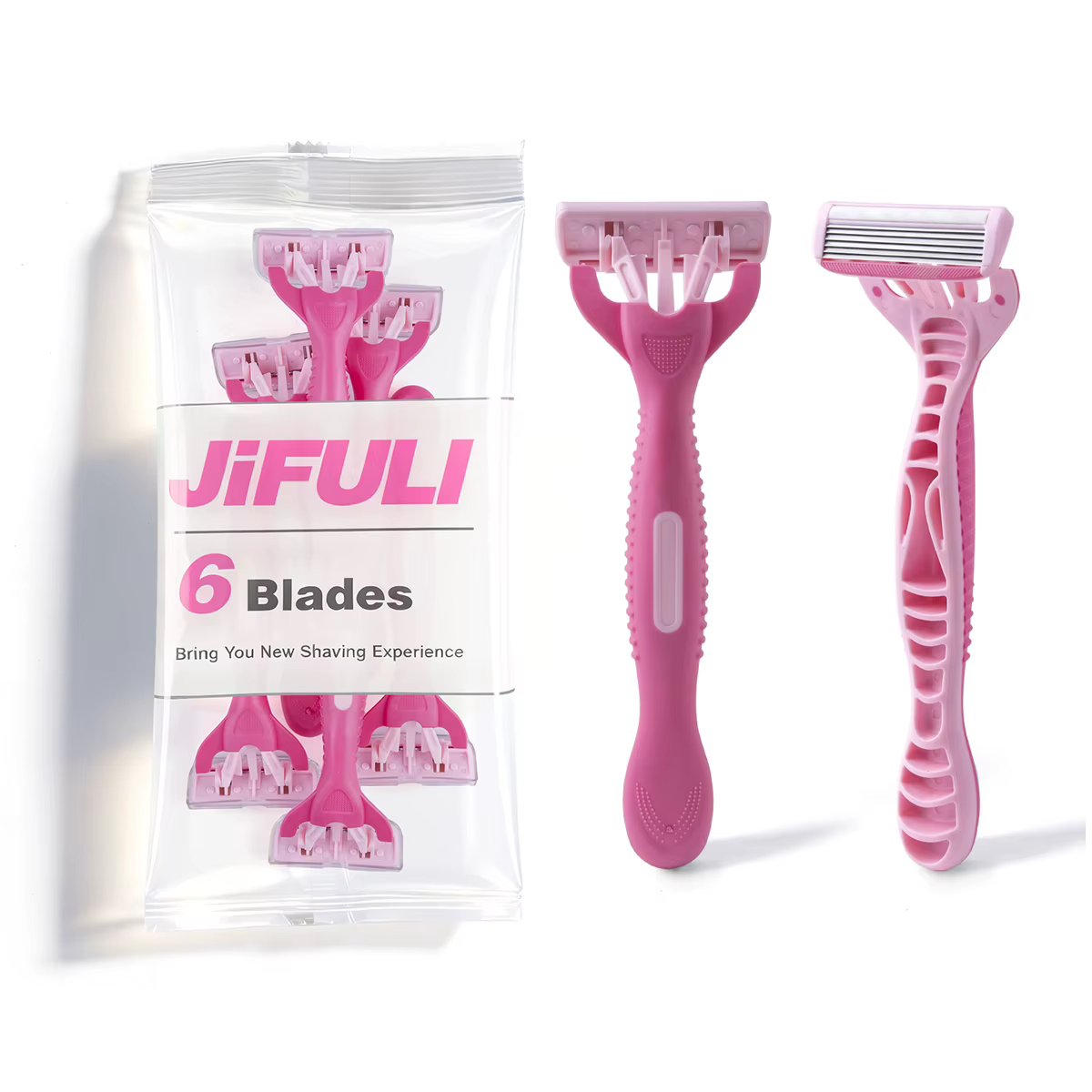 Rasoir pour femmes à six lames, 6 pièces/sac, lame en acier inoxydable, rasoir pour les poils du cor