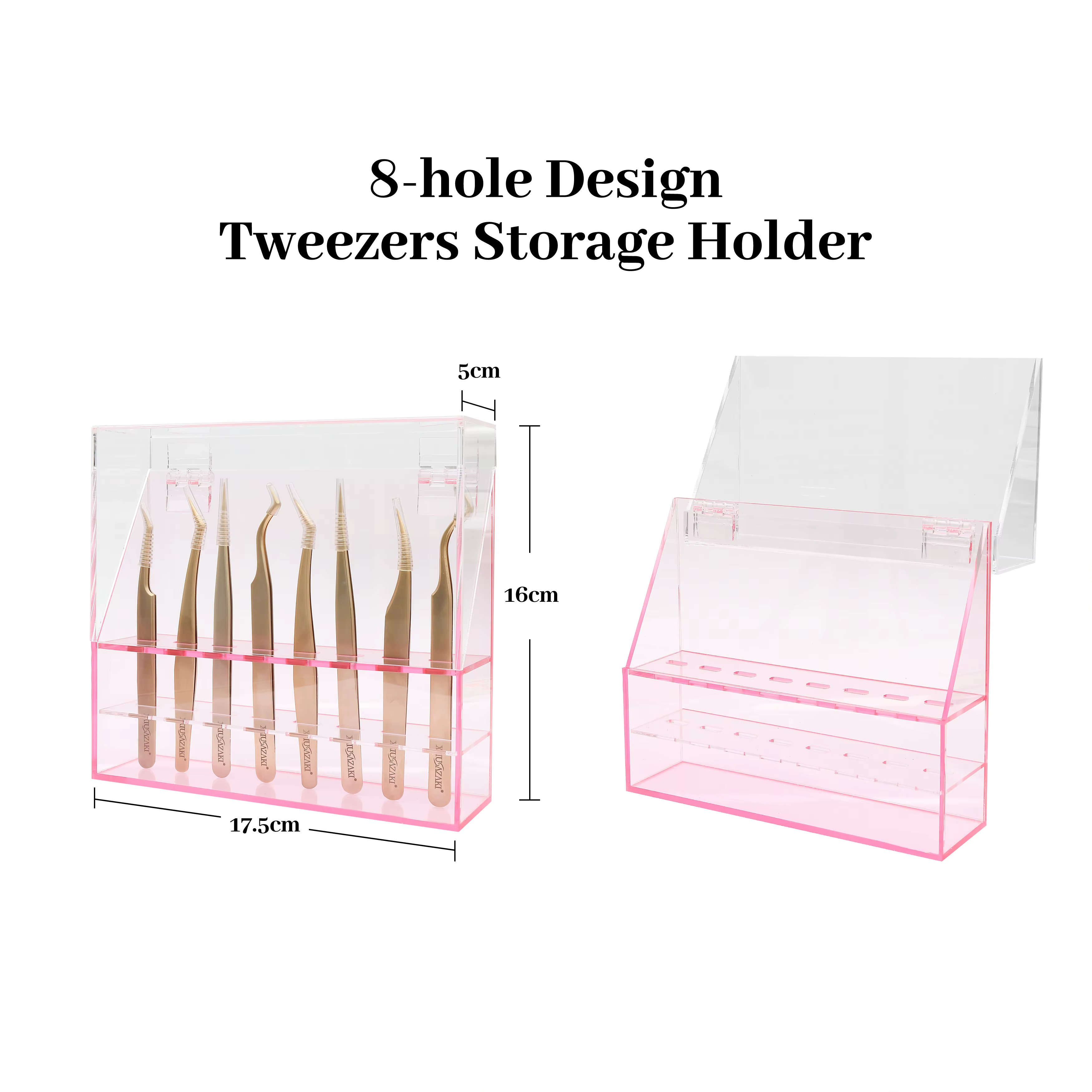 Boîte de rangement pour pincettes, support à 8 trous, outils de maquillage, rangement professionnel