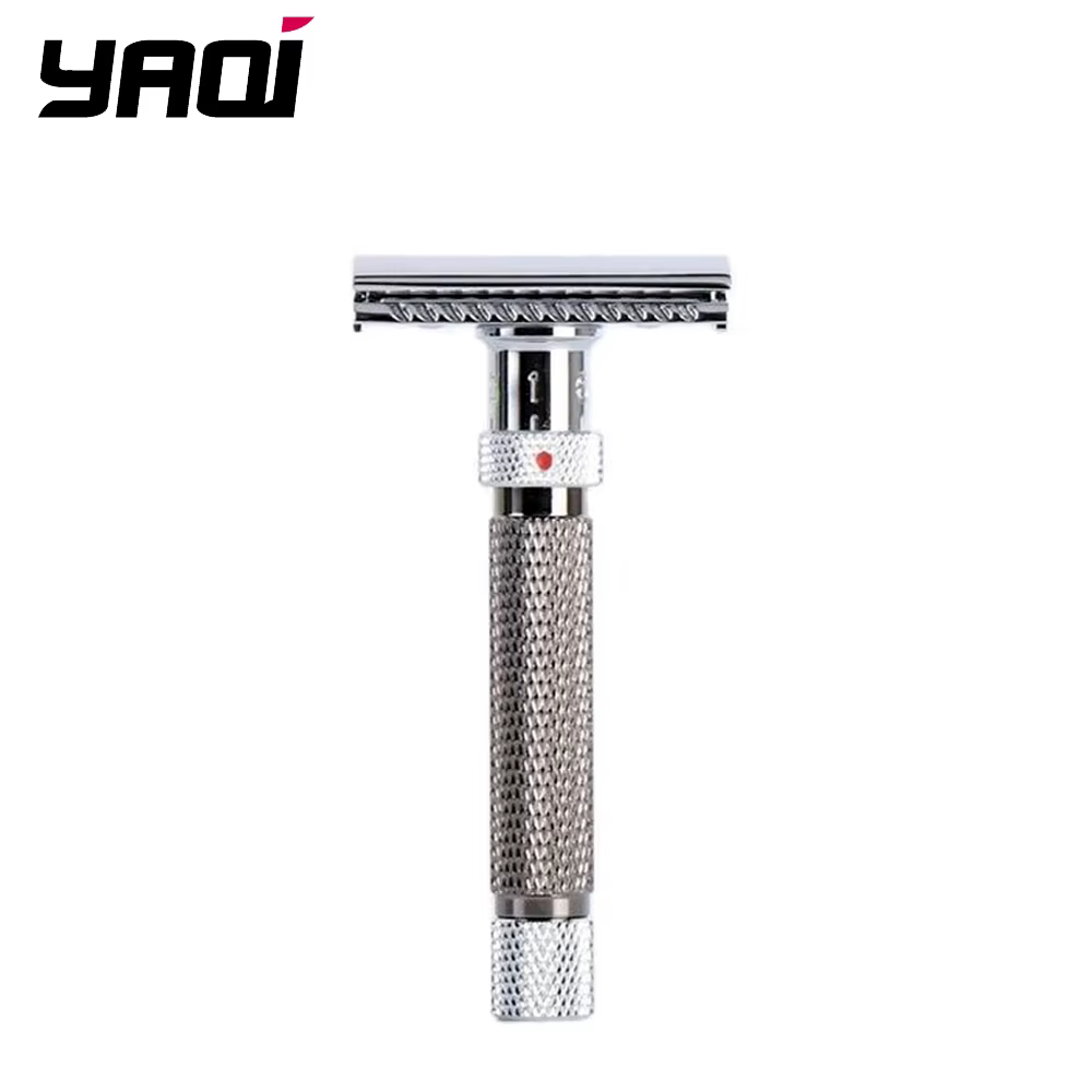 Yaqi – rasoir de sécurité réglable pour hommes, couleur Chrome et bronze à coupe finale