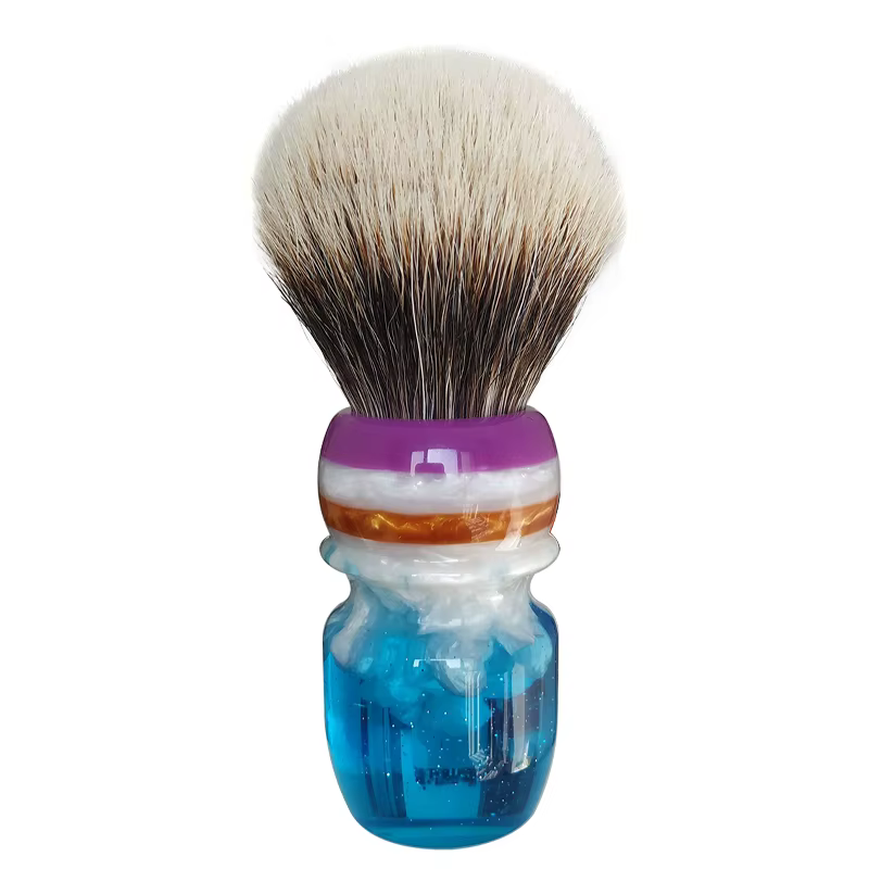 Dscosmetic Coral Manchurian deux brosses à raser en poils de blaireau avec manche en résine pour le