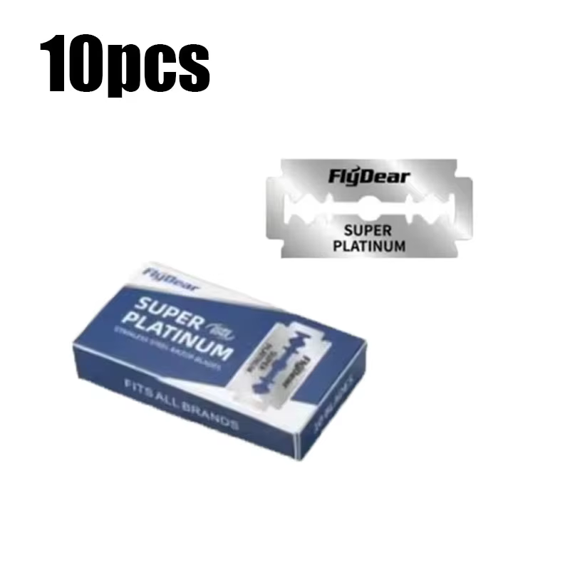 Lames de rasoir professionnelles à double tranchant en acier inoxydable, style rétro classique, pour