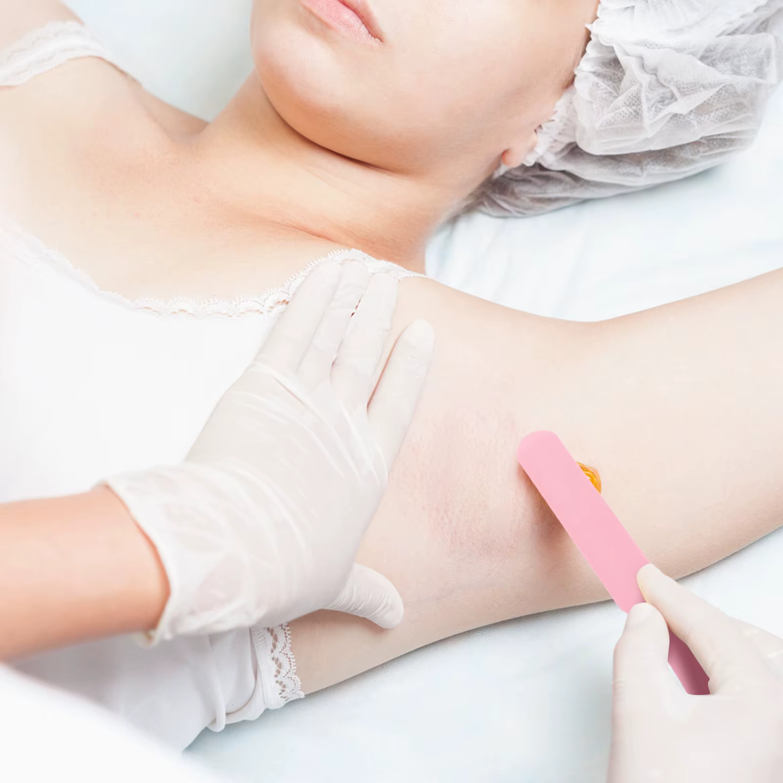 Bâtonnet applicateur de cire en silicone réutilisable anti-adhésif pour l'épilation, grattoir à cire