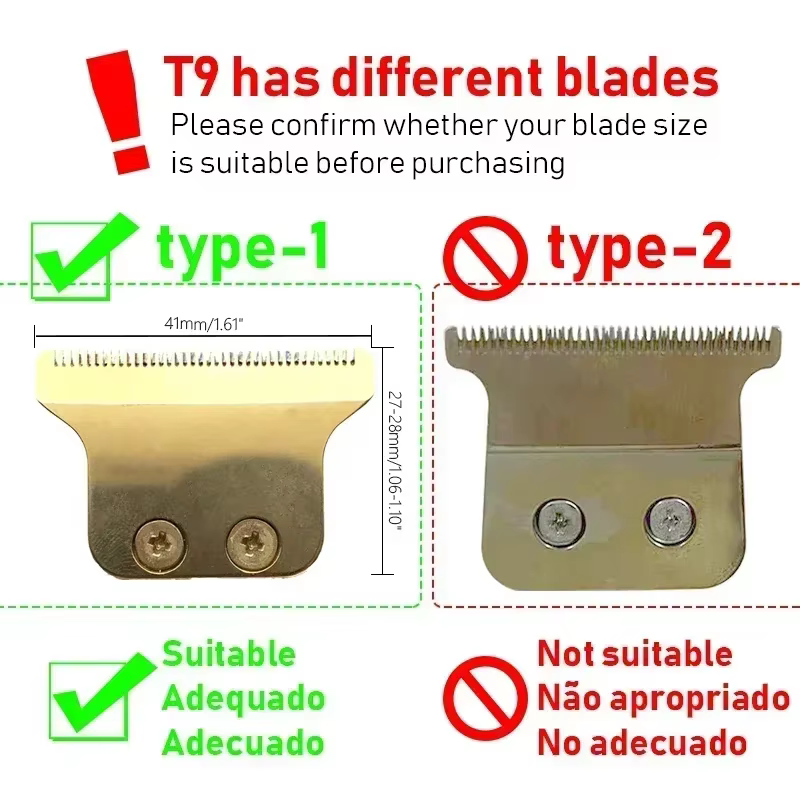 Tondeuse à cheveux professionnelle T9 1/2/3/6/9/12mm, peigne limite, protections universelles, Guide