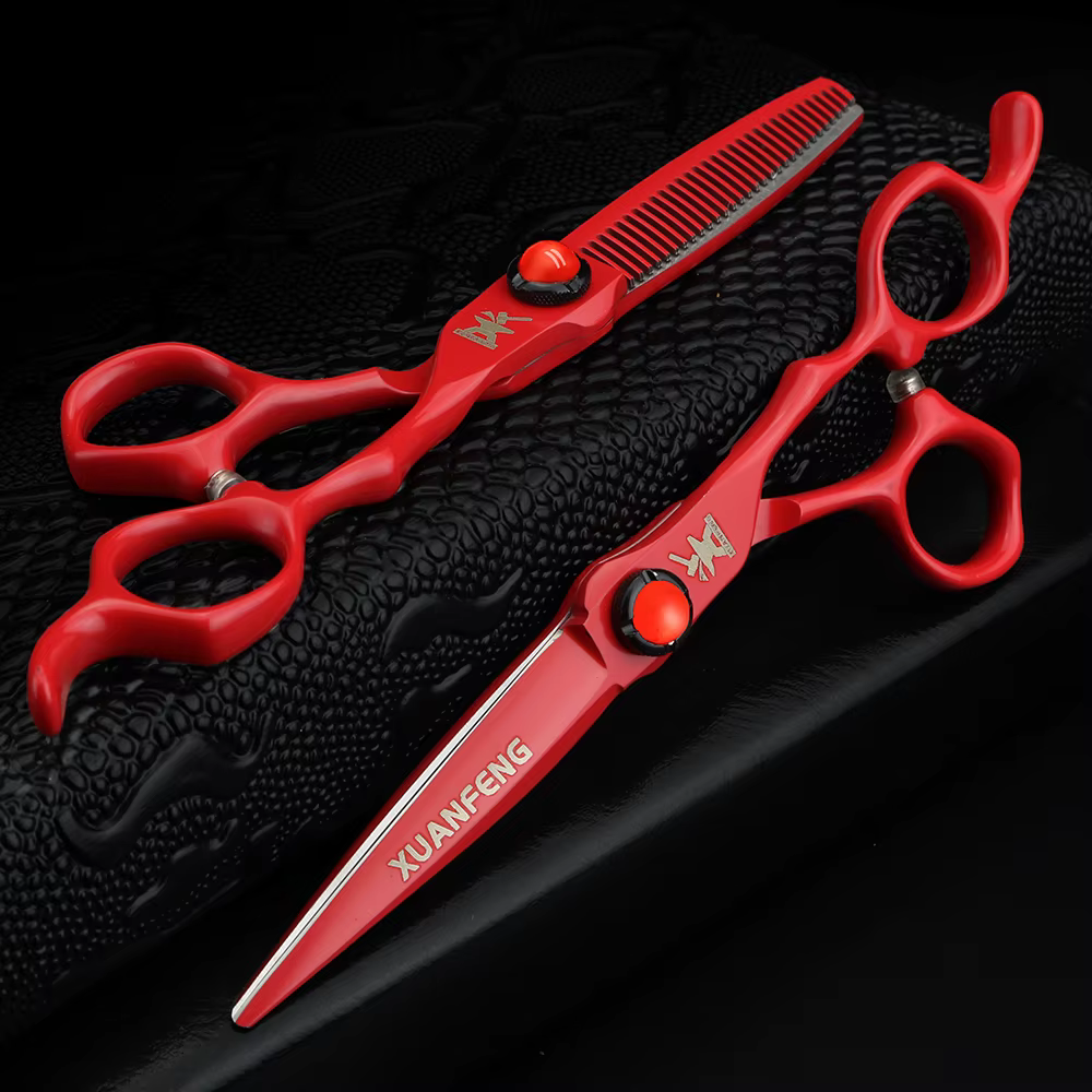 XUANFENG – ciseaux à cheveux rubis de 6 pouces, ciseaux de coupe et ciseaux amincissants entièrement