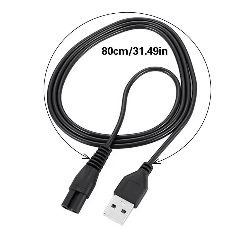 Câble de charge USB pour rasoir électrique, cordon d'alimentation de remplacement pour tondeuse élec