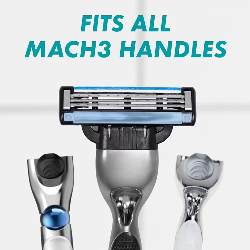 Recharges de lames de rasoir Gillette Mach3 pour hommes, 4/8 recharges de lames de rasoir avec bande