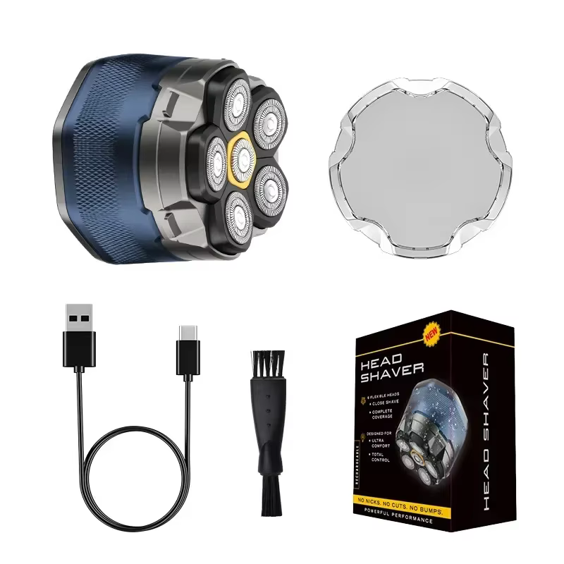 Rasoir électrique 6D pour hommes chauve, tête de rasage magnétique améliorée, affichage LED recharge
