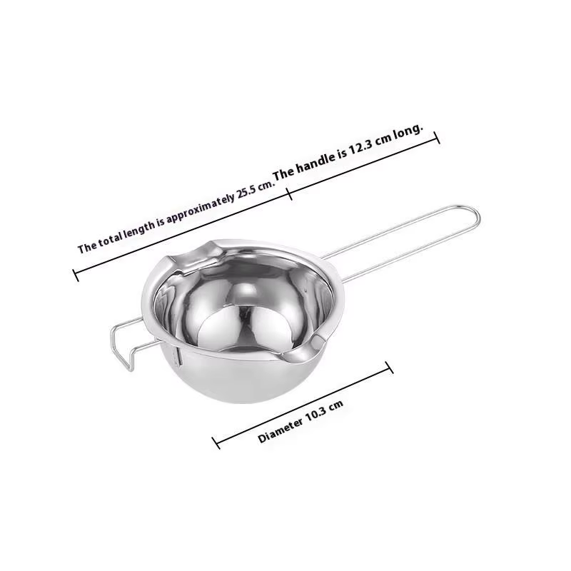 ♥ Chaudière de fusion de cire de bougie d'acier inoxydable 480/680ml avec la poignée résistante à la