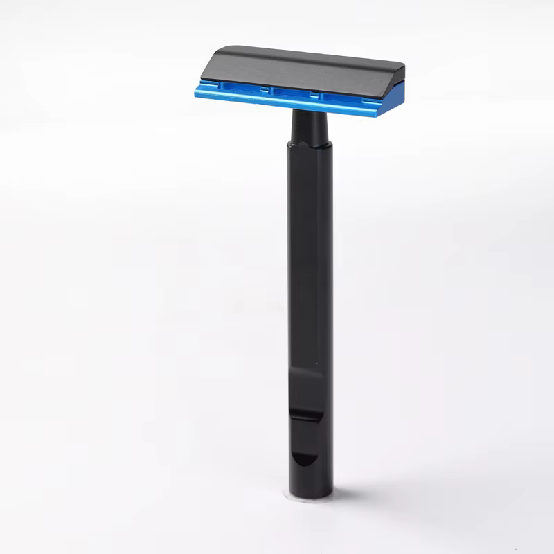 Nouveau rasoir de sécurité 2026 YAQI noir et bleu Tachi (version aluminium) léger à lame simple
