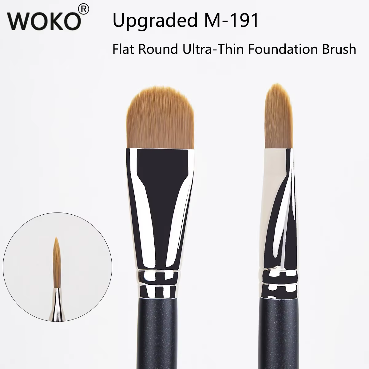 Pinceau de maquillage pour fond de teint Ultra-fin, rond et plat amélioré, outil de maquillage profe
