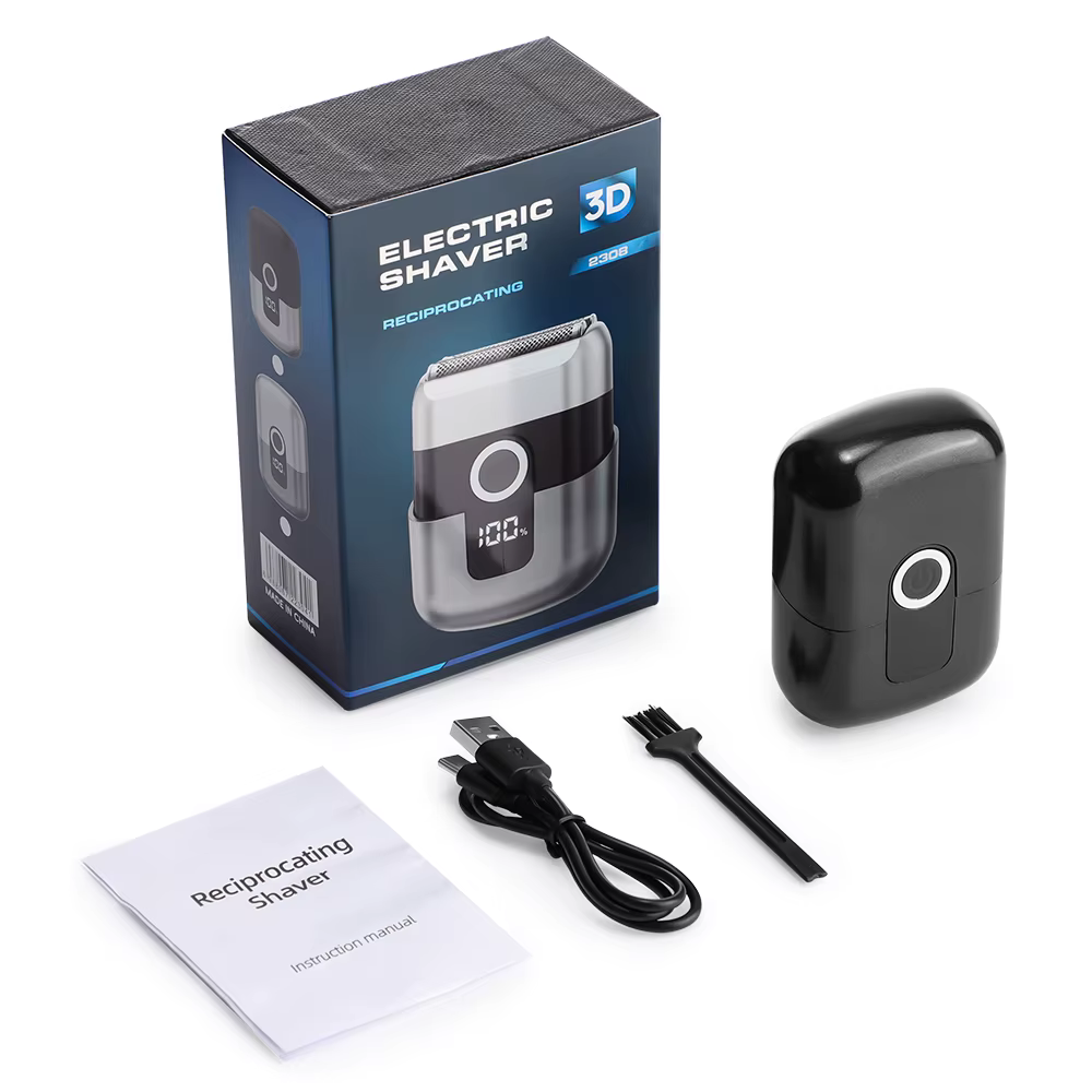 Rasoir électrique lavable à affichage numérique, Mini rasoir étanche pour hommes, professionnel, éle