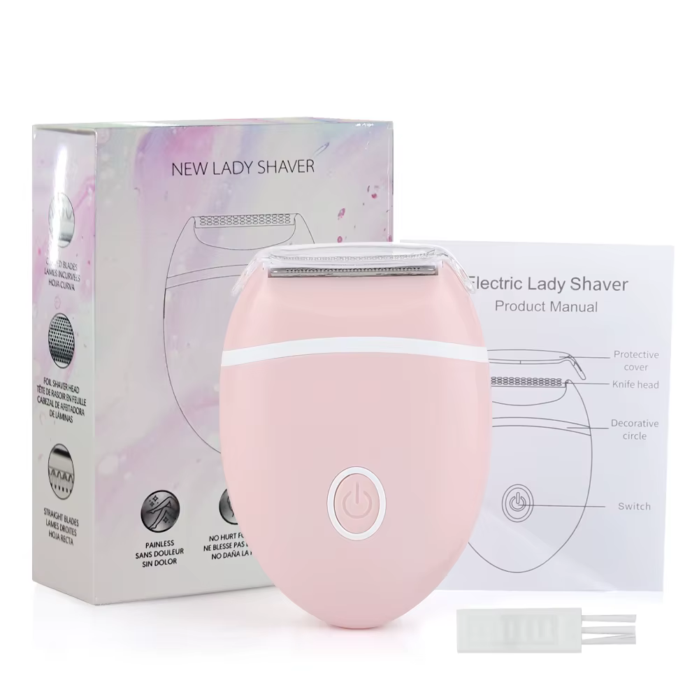 Rasoir électrique pour femmes, rasoir étanche pour cheveux humides et secs, Double tête 2 en 1, Doub