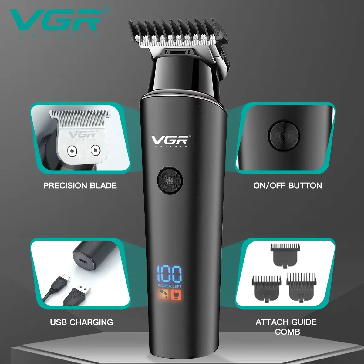 VgazHair Machine De Coupe Électrique Tondeuse À Cheveux Professionnel Barbe Tondeuse À Cheveux Visag