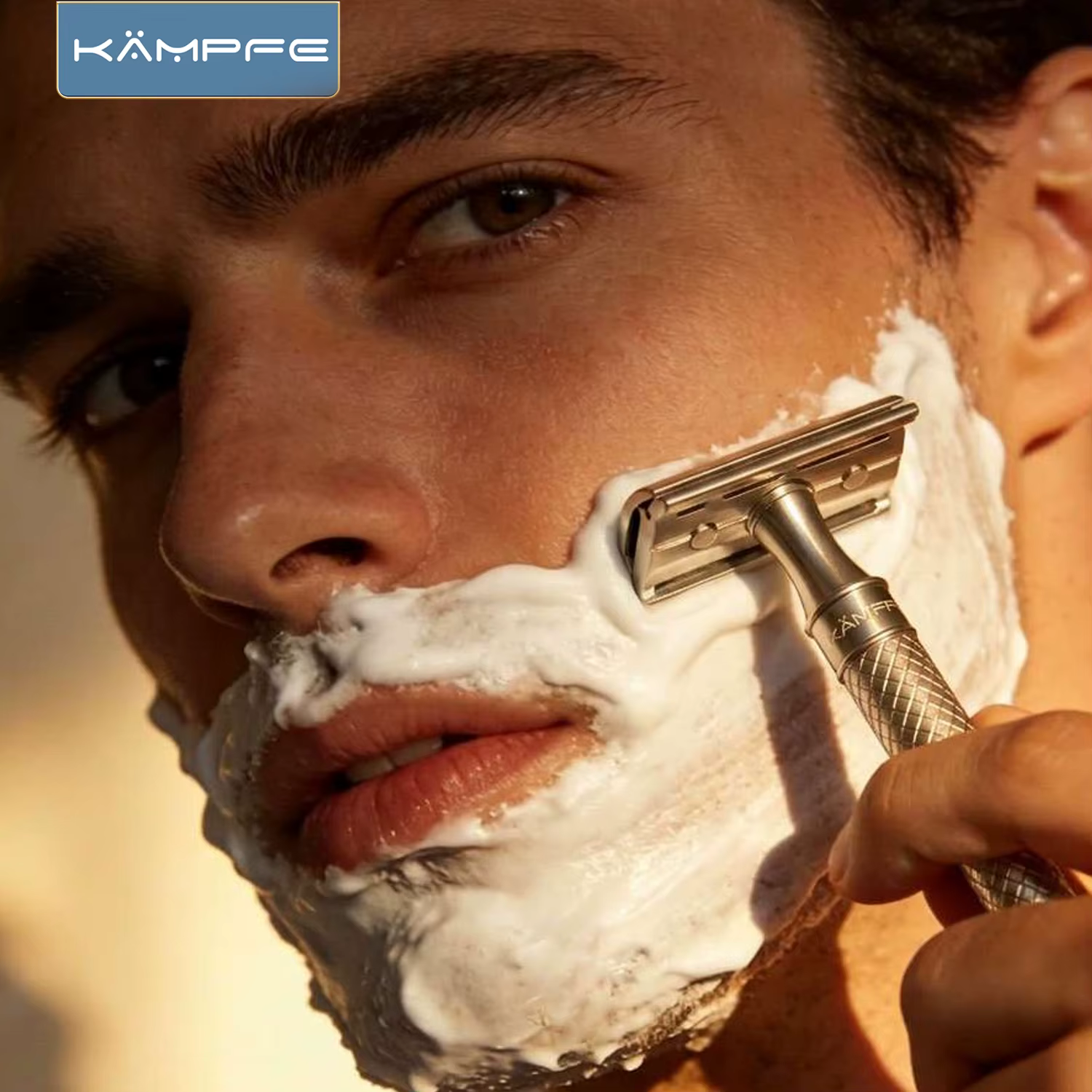 Rasoir de sécurité à double tranchant KAMPFE pour hommes, manche en aluminium, meilleur rasoir, cade