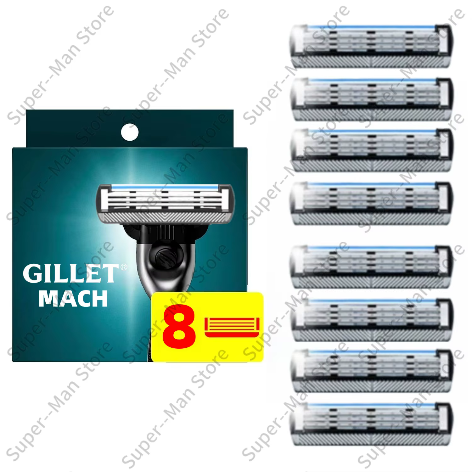 Rasoir de Précision Mach3 pour Hommes, Lames de Rechange, pour Peaux Sensibles, Tête Pivotante