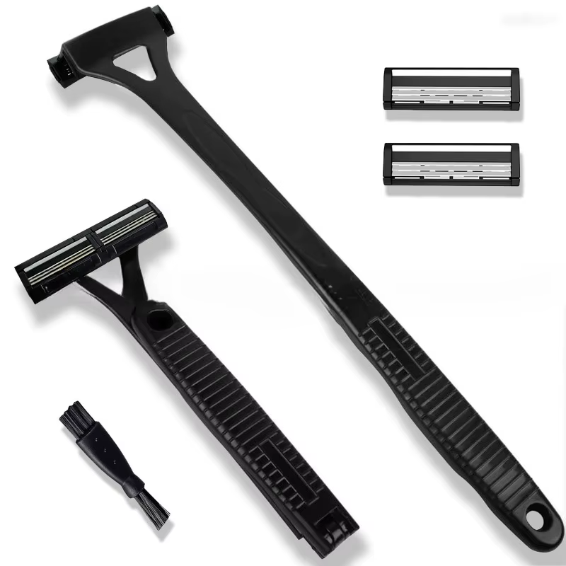 1PC hommes Triple lame manuel dos Machine cheveux rasoir sécurité longue poignée pliable tondeuse co
