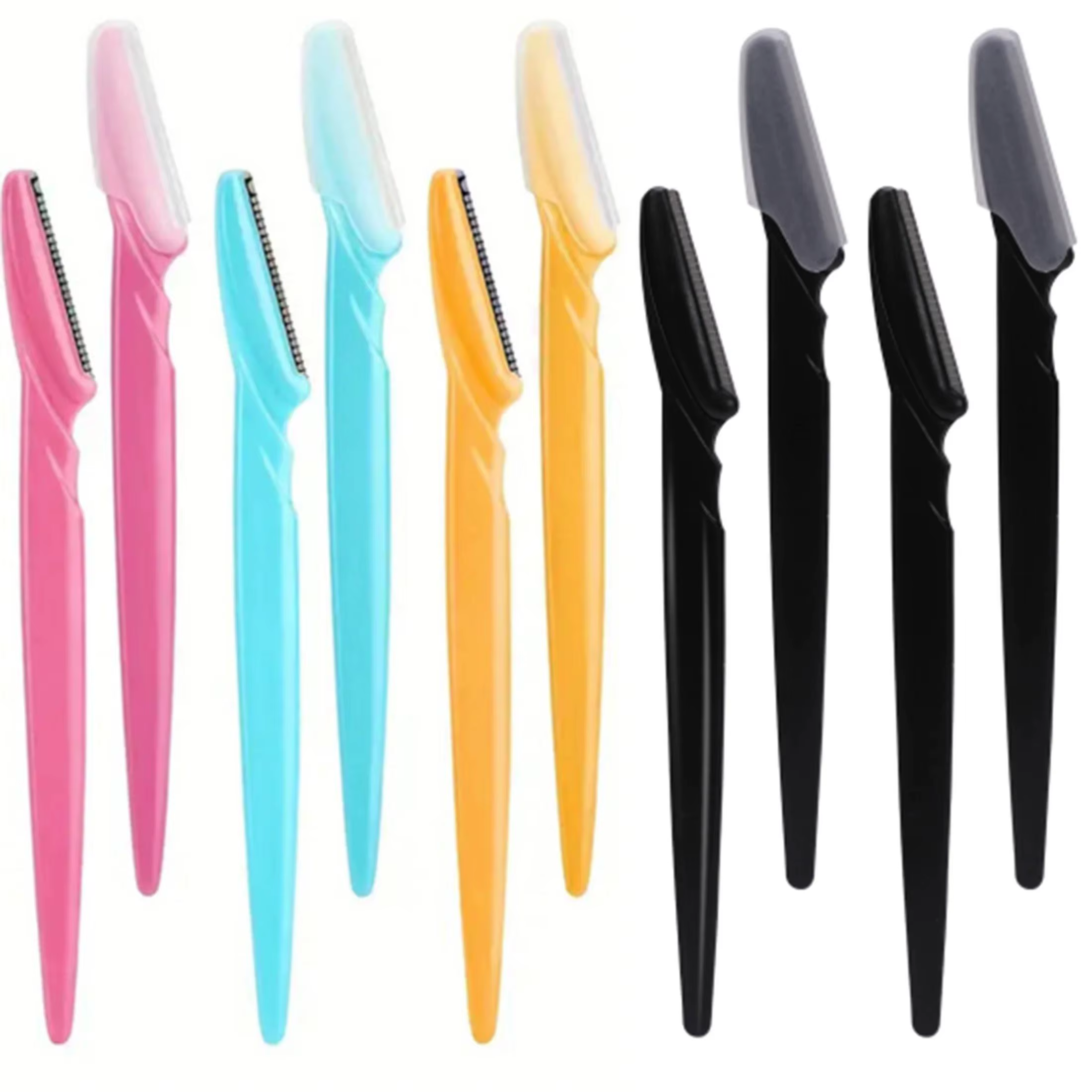 Lot de 10 rasoirs pour tondeuse, rasoir à sourcils pour femmes et rasoir pour hommes avec capuchon d