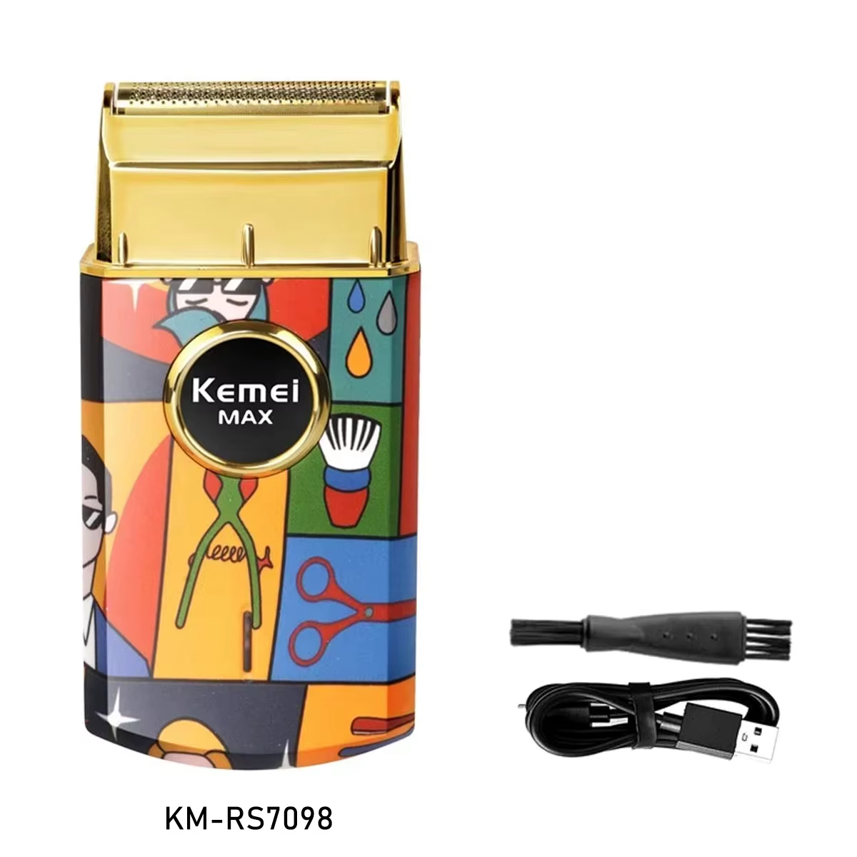 Kemei KM-RS7098 Titane Double Feuille Alternative Rasoir Professionnel Barbier Finition Électrique H